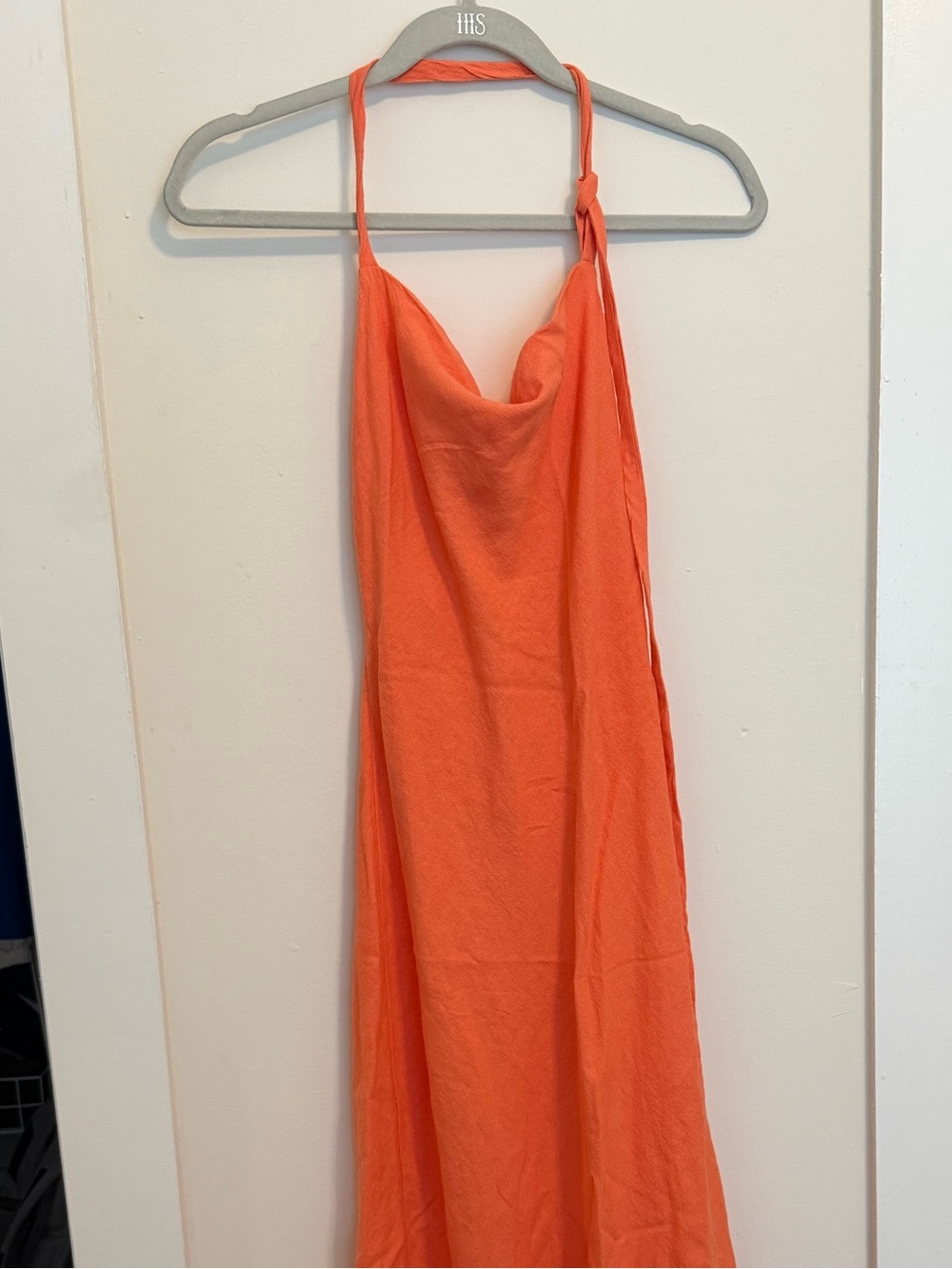 Free People Coral-Orange Halter Maxi Dress